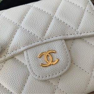 White bifold chanel wallet